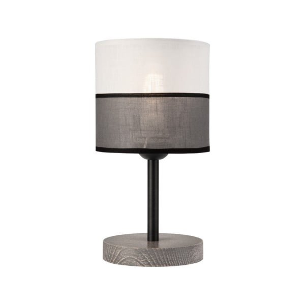 Szürke asztali lámpa textil búrával (magasság 30 cm) Andrea – LAMKUR