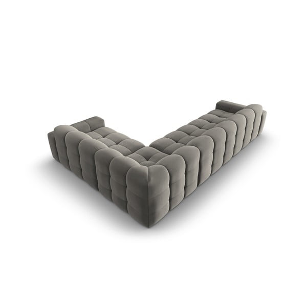 Szürke bársony sarokkanapé (jobb oldali) Kendal – Micadoni Home-image-4