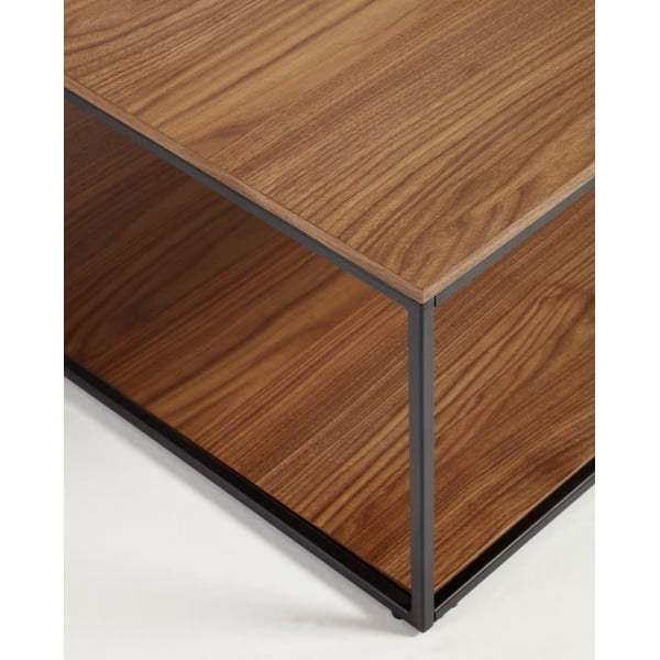 Barna dohányzóasztal diófa dekoros asztallappal 80x80 cm Yona - Kave Home-image-4