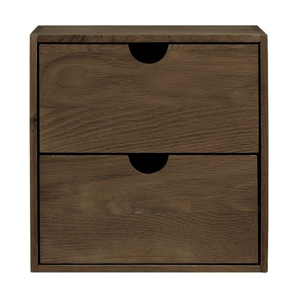 Sötétbarna többszintes tölgyfa fali polc 30 cm Townsville – House Nordic-image-3