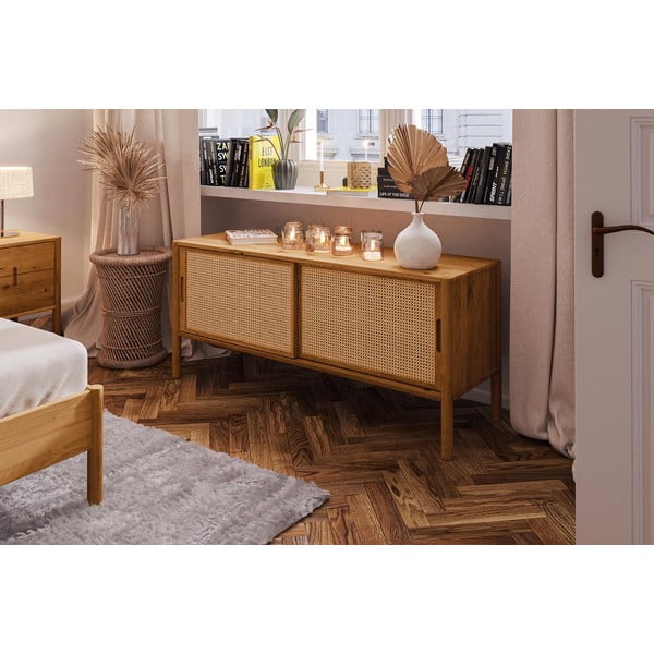 Tölgyfa TV-állvány 142x64 cm Pola - The Beds-image-4