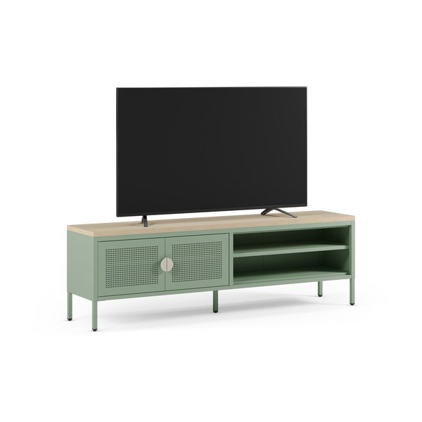 Mentazöld-natúr színű fém TV-állvány 160x50x35 cm Sayla – Marckeric-image-1