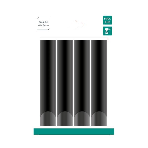 Matt fekete függő fém akasztó szett 4 db-os Fixeo – douceur d'intérieur-image-1