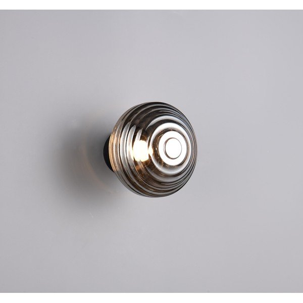 Sötétszürke USB üveg LED fali lámpa ø 15,5 cm Earl – Reality-image-1