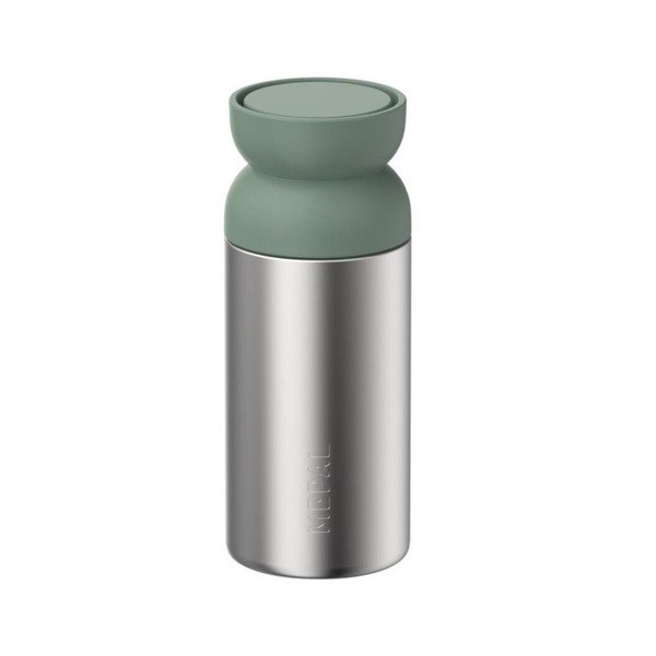 Ezüstszínű-zsályaszínű rozsdamentes acél termobögre 350 ml Ellipse – Mepal