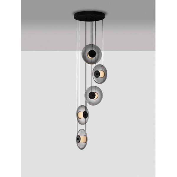 Matt fekete üveg LED dimmelhető függőlámpa ø 40 cm Ballet – Nova Luce-image-3
