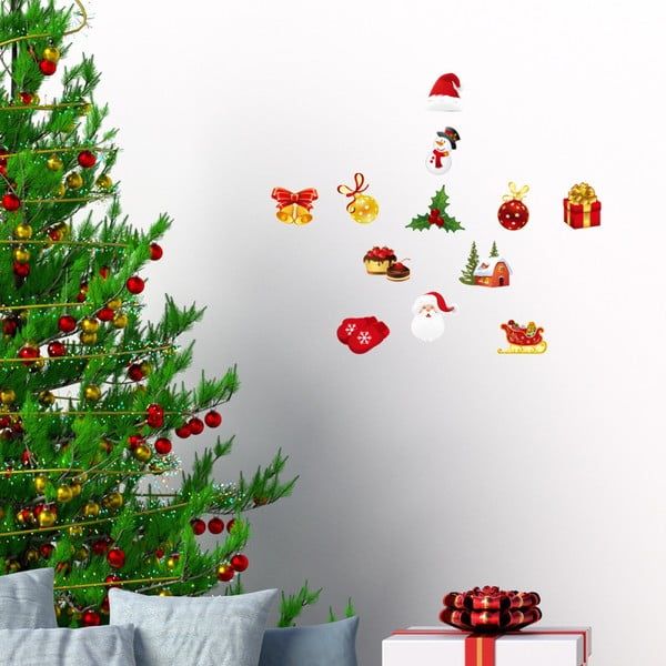 Christmas decorations 12 darabos karácsonyi matrica készlet - Ambiance
