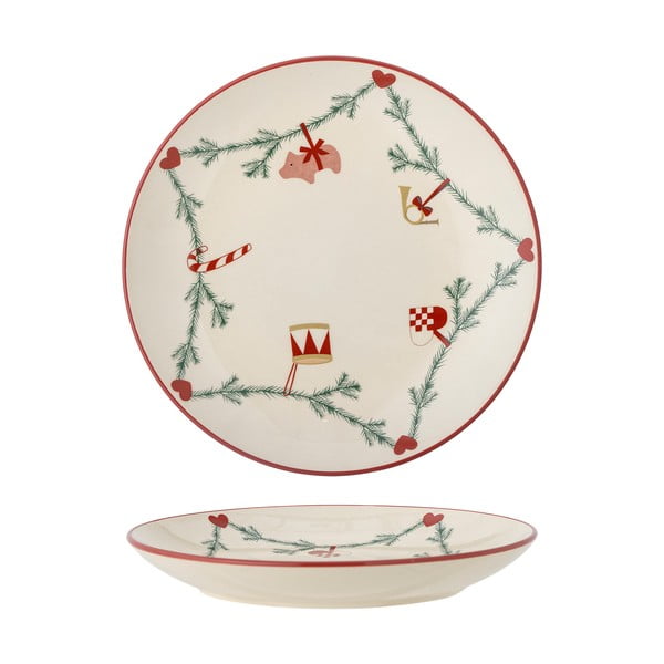 Krémszínű agyagkerámia tányér karácsonyi mintával ø 25,5 cm Yule – Bloomingville-image-3