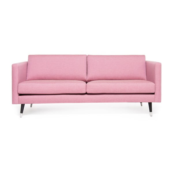 Meyer rózsaszín 3 személyes kanapé, ezüstszínű lábakkal - Vivonita