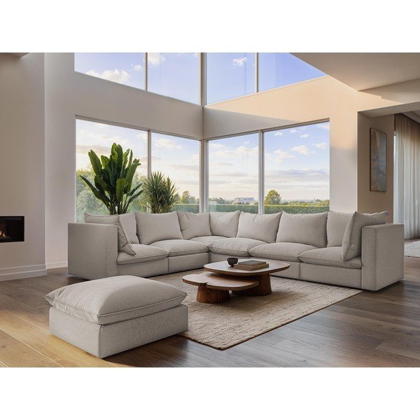 Khaki sarokkanapé (jobb oldali-U alakú) Manao – Makamii-image-1