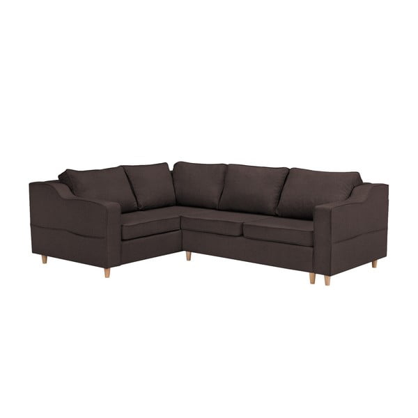 Jonquille sötétbarna négyszemélyes kinyitható kanapé, bal oldali kivitel - Mazzini Sofas