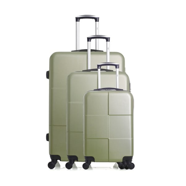 Coronado 3 db-os zöld gurulós bőrönd szett - Hero