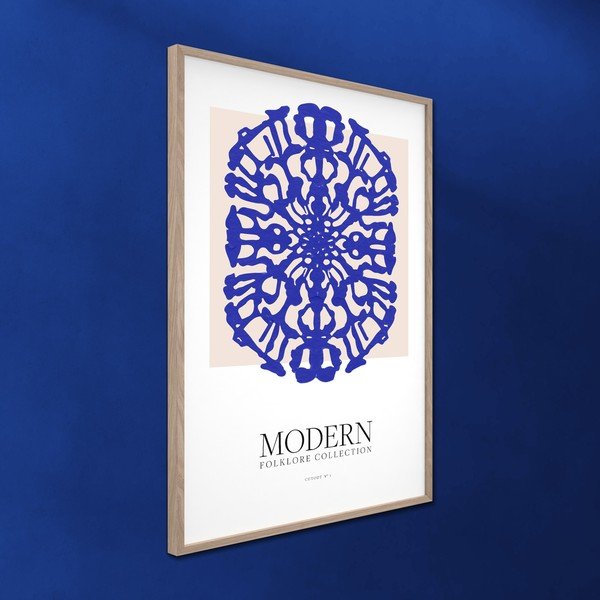 Nyomtatott keretezett kép 60x90 cm Blue Folklore – Styler-image-3