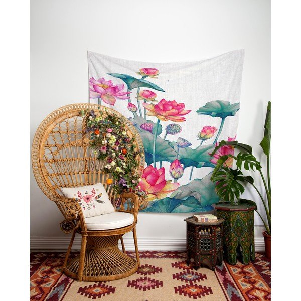Faliszőnyeg 140x140 cm Pink Flowers – Really Nice Things-image-1