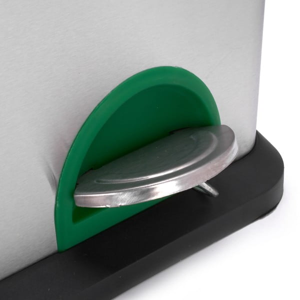 Matt ezüstszínű acél szelektív pedálos szemetes 2x8 l   Tri Selectif – MSV-image-4