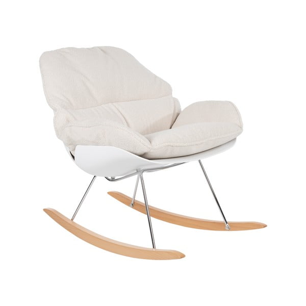 Krémszínű buklé hinta fotel Rocky – White Label