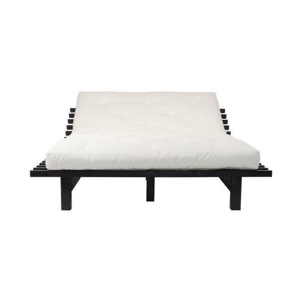 Blues Comfort Mat Black/Natural borovi fenyőfa franciaágy matraccal, 140 x 200 cm - Karup Design-image-3
