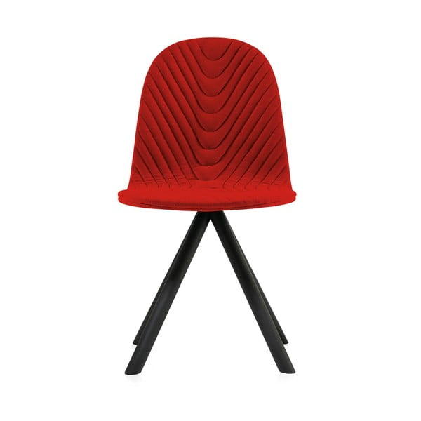 Mannequin Wave piros szék fekete lábakkal - Iker