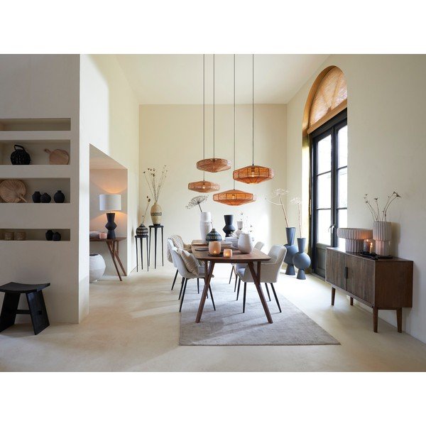 Sötétbarna alacsony tömörfa komód 100x80 cm Bitika – Light & Living-image-1