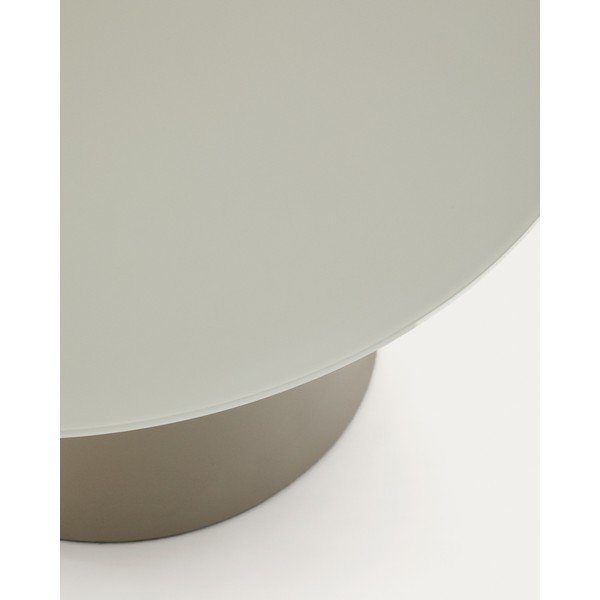 Világosszürke kerek dohányzóasztal üveg asztallappal ø 80 cm Wilshire – Kave Home-image-2