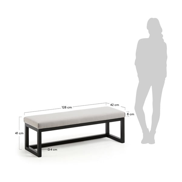 Fekete-szürkésbézs pad Loya – Kave Home-image-4