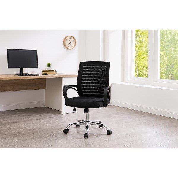Fekete kárpitozott irodai szék Evon – Bonami Essentials-image-1