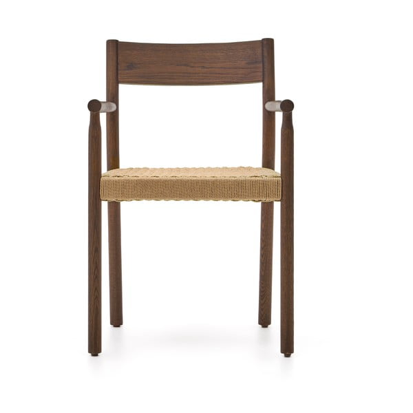 Barna-natúr színű tölgyfa étkezőszék Yalia – Kave Home-image-3