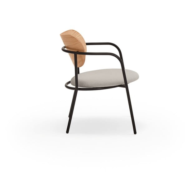 Szürke fotel tölgyfa dekorral Eclipse - Teulat-image-4