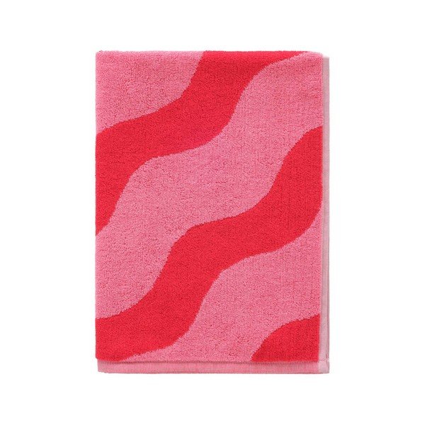 Piros-rózsaszín pamut törölköző 50x70 cm Waves – Jotex