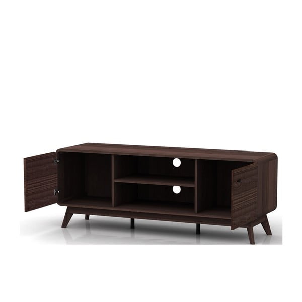 Barna TV-állvány diófa dekorral 140x53 cm Caitlin – Støraa-image-3