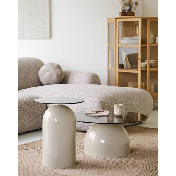 Kerek tárolóasztal üveg asztallappal ø 40 cm Ravello – House Nordic-image-1