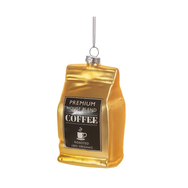 Üveg kézzel készített karácsonyfadísz 10 cm Coffee – Sass & Belle-image-1