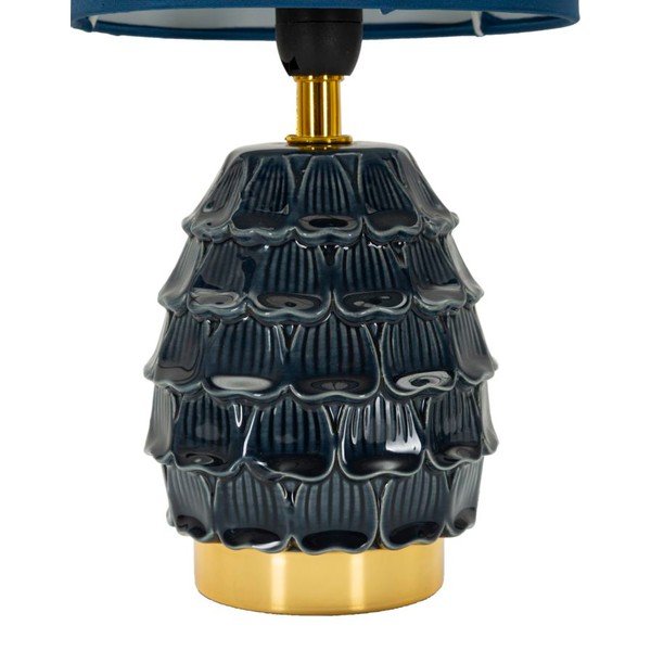 Kék kerámia asztali lámpa textil búrával (magasság 30,5 cm) Pigny – Mauro Ferretti-image-2