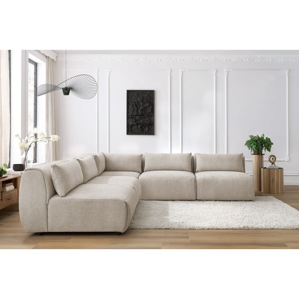 Bézs sarokkanapé (variálható) Jeanne – Bobochic Paris-image-1