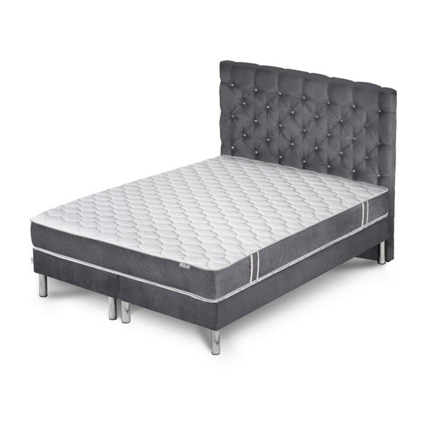 Syrius Forme szürke ágy matraccal és 2 boxspringgel, 180 x 200 cm - Stella Cadente Maison