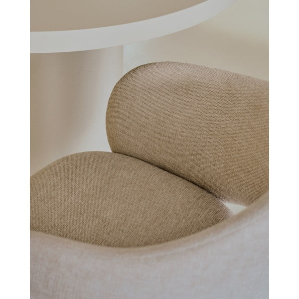 Krémszínű kárpitozott étkezőfotel Maina – Kave Home-image-3