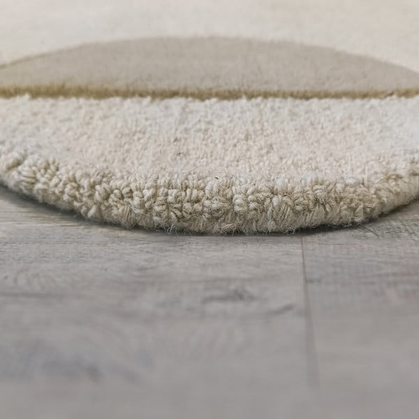 Szürkésbézs kézi szövésű gyapjú szőnyeg 160x230 cm Mia Scallop Frame – Flair Rugs-image-4