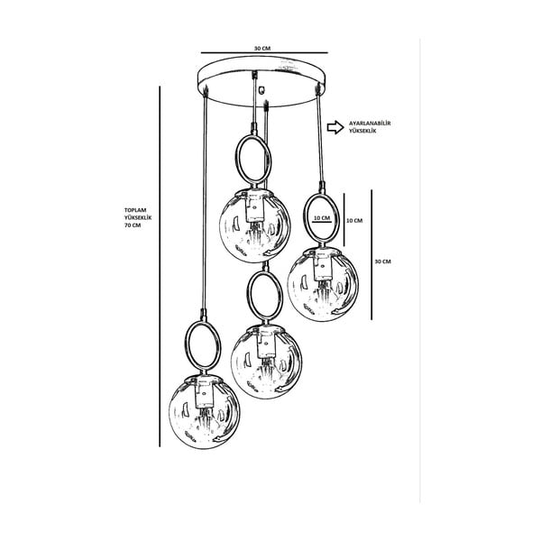 Fehér-sárgaréz színű függőlámpa üveg búrával ø 30 cm Morino – Opviq lights-image-3