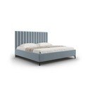 Világoskék kárpitozott ágyneműtartós franciaágy ágyráccsal 160x200 cm Casey – Mazzini Beds