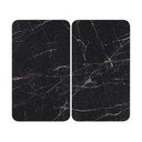 Edzett üveg tűzhely fedőlap szett 2 db-os 52x30 cm Black Marble – Wenko