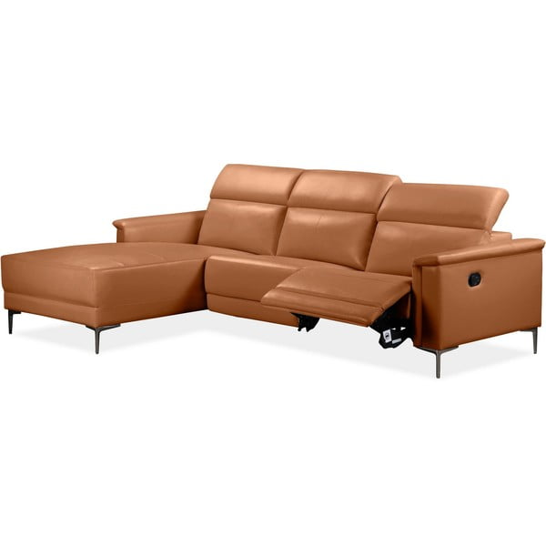 Barna bőrutánzat sarokkanapé (bal oldali) Lund – Støraa-image-1