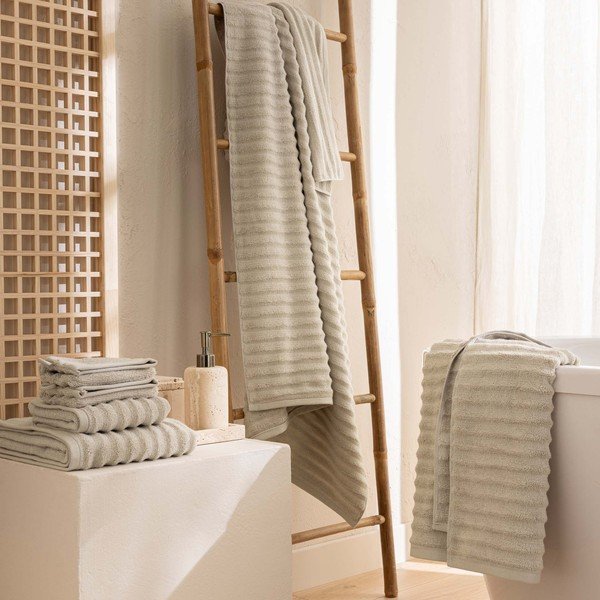 Bézs frottír pamut törölköző 50x90 cm Maya – douceur d'intérieur-image-3