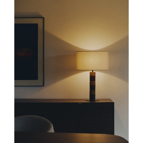 Asztali lámpa textil búrával (magasság 61,5 cm) Mavran – Kave Home-image-1