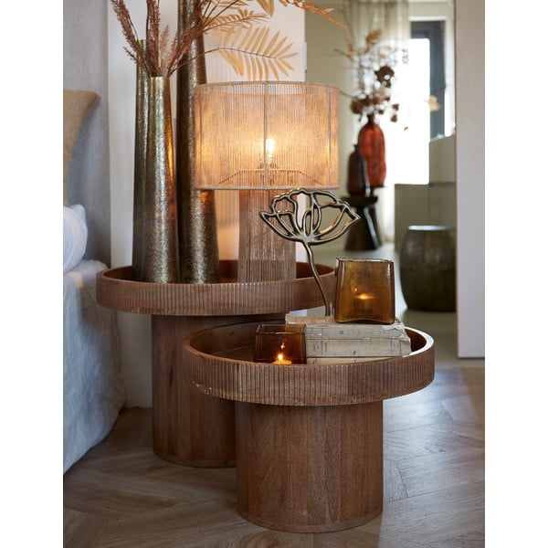 Mangófa kerek tárolóasztal ø 60 cm Kalomo – Light & Living-image-1