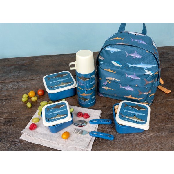 Sötétkék gyerek uzsonnás doboz szett 3 db-os Sharks – Rex London-image-2