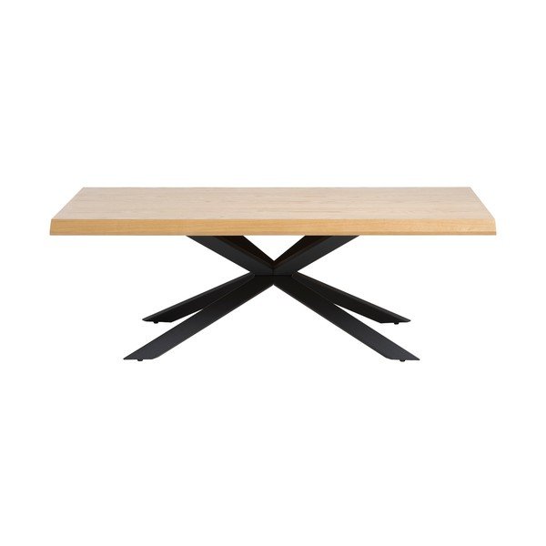 Natúr színű dohányzóasztal tölgyfa dekoros asztallappal 68x130 cm Arno – Unique Furniture-image-3