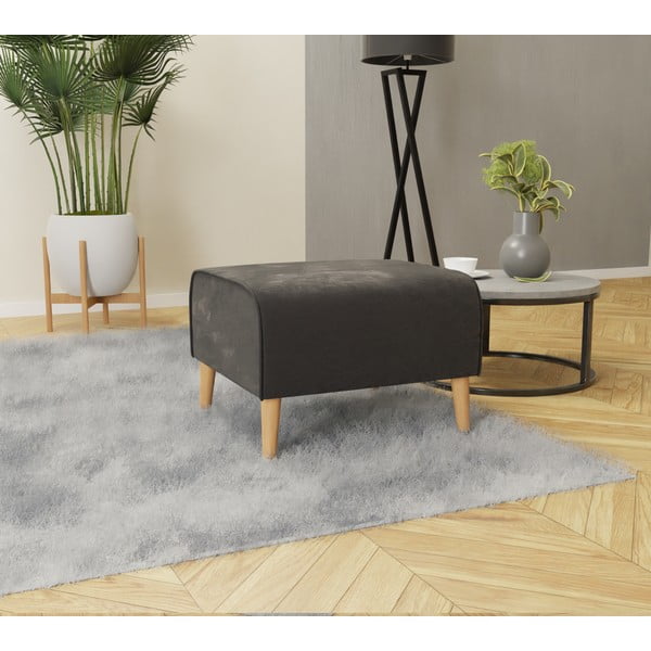 Sötétszürke bársony lábtartó Carole – Ropez-image-2