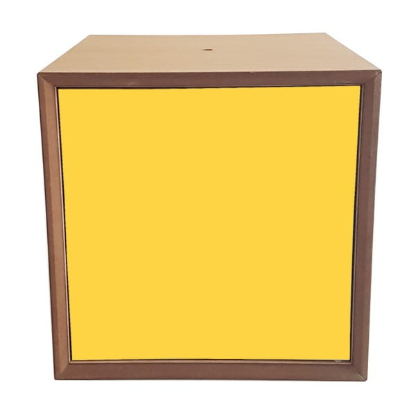 PIXEL kocka polcokkal és sárga ajtóval, 40 x 40 cm - Ragaba