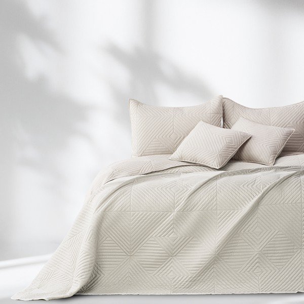 Krémszínű mikroszálas steppelt ágytakaró 220x240 cm Softa – Restilo-image-3