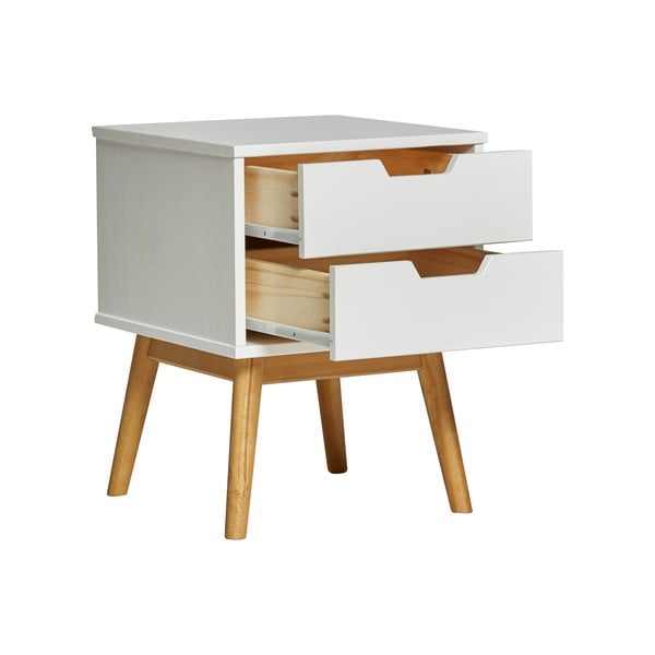 Baku fehér éjjeliszekrény tömör borovi fenyőből - Marckeric-image-4